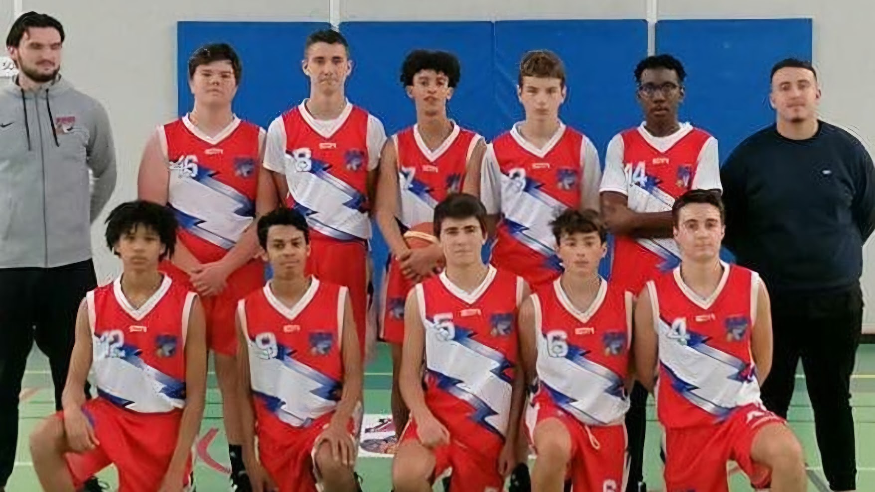 Basketball club team photo — six seasons in the same program
