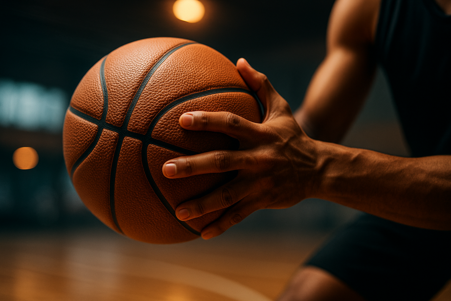 Basketball close-up - light background, soft blur